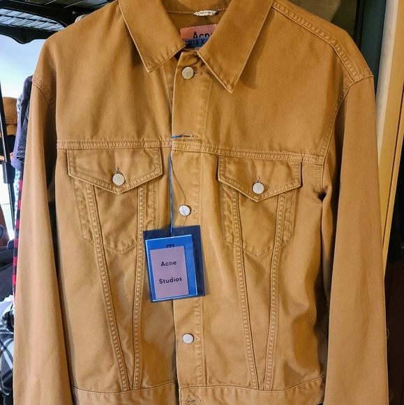 Acne Studios 1998 Tan Denim Trucker Jacket IT 50 - Picture 2 of 3